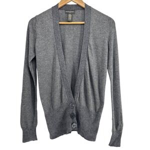 Banana Republic Cardigan Angora Sweater Grey Button Preppy Academia Old Money Sm